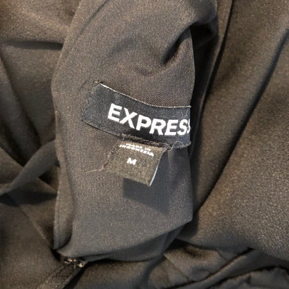 Express Black Tie Back Blouse - Picture 3 of 4